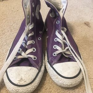 Purple high top Converses